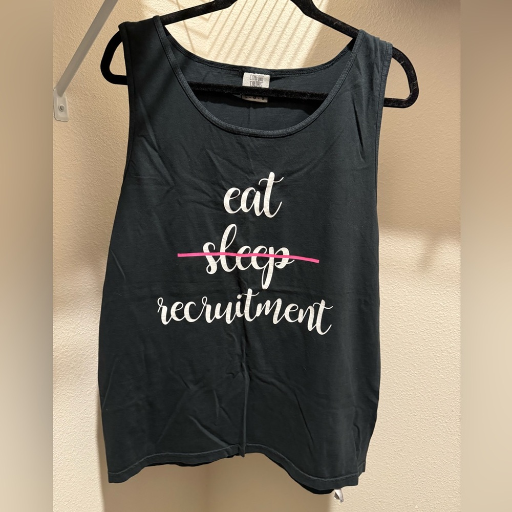 Black Comfort Colors “Eat, Sleep, Recruitment” Tank